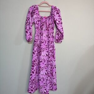 New Lilly Pulitzer Lakira 3/4 Sleeve Maxi Dress Size Small Mulberry Wild Ride